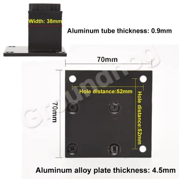 4buc Aliaj de Aluminiu Reglabil Mobilier Cabinet Canapea, Birou de Picioare de Pat Metri Înălțime(50-300mm)x38mm Lățime Cu Șuruburi de Fixare