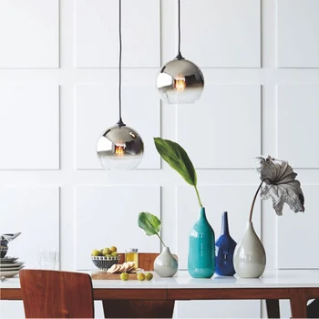 Modern Nordic pandantiv de sticlă lumină LED E27 culoare gradient loft creative lampă de agățat pentru casa dormitor, sufragerie, restaurant, magazin