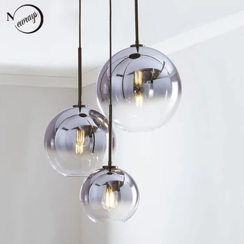 Modern Nordic pandantiv de sticlă lumină LED E27 culoare gradient loft creative lampă de agățat pentru casa dormitor, sufragerie, restaurant, magazin