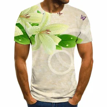 2020 Noua moda de vara Barbati 3D tricou Casual cu Maneci Scurte O-Gât Moda Natura Tipărite tricou Bărbați interesante Tees