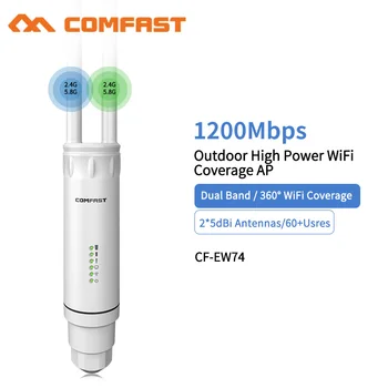 Comfast CF-EW74 1200Mbps Dual Band 5.8 G de Mare Putere în aer liber AP Omnidirectional de Acoperire a Punctului de Acces Wifi Antenă Stație de Bază de AP