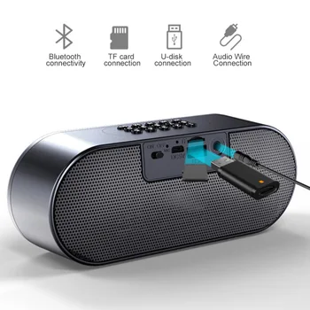 Difuzor Bluetooth Portabil Ceas Deșteptător Difuzor Coloana USB AUX Sunet Centru Muzical cu Radio Fm Difuzor 2500 mAh juca 12 ore