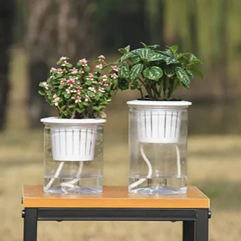 Automate De Absorbție Ghiveci Auto-Udare În Aer Liber, Grădină Acasă Transparent Ghiveci De Flori De Plantat Recipient BJStore