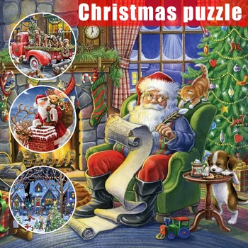 Noul Hot Crăciun Fericit 500/1000buc Piese de Puzzle Exercițiu de Memorie scapa de Stres Jigsaw Puzzle-uri USJ99
