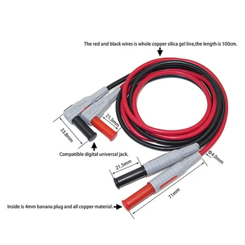 Cleqee P1033 Multimetru Testare Cablu Turnat prin Injecție 4mm Banana Plug Linie de Test Direct la Curbe de Testare Cablu