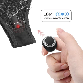 IKOKY Portabil Glont Vibrator sex Feminin Masturbari 10 Frecvența Pantalon Vibrator Deget Inelul fără Fir Control de la Distanță