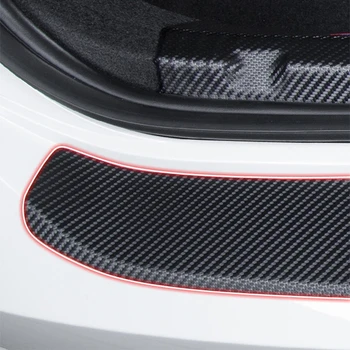 Noua Fibra de Carbon Auto Bara Spate Portbagaj Garda Placa de Film Protejate din Piele Autocolante Pentru Skoda Octavia 2 3 MK2 MK3 A4 A5 A7 VRS RS