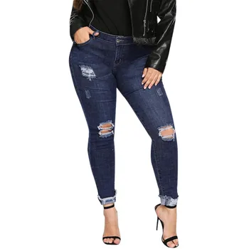 2019 moda noi modele de explozie femei talie mare XL butonul de blugi denim stretch lung blugi confortabile джинсовые шорты 40*