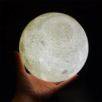2021 HOT NOU Reîncărcabilă Lumina de Noapte 3D de Imprimare Luna Lampă 3 Schimbare de Culoare Touch Comutator Dormitor Bibliotecă Veioza Cadou Creativ