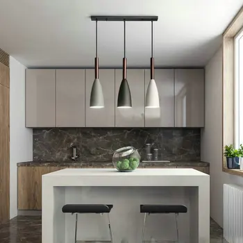 Modern Nordic E27 Metal Lemn Agățat Pandantiv Lumina pentru Dormitor, Living Sufragerie Bucatarie Cafe-Bar Decor Minimalist Lampă cu LED-uri