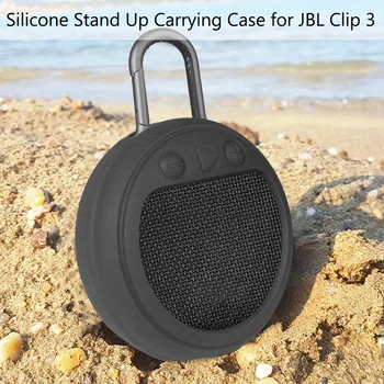 Silicon Ridice Transportă Caz Acoperire pentru JBL CLIP 3 Difuzor Bluetooth de Protecție Portabil Caz Acoperire(Negru)