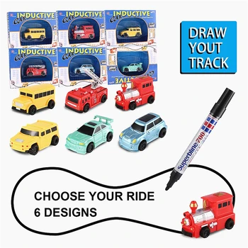 Luminează-Magic Pen Trage jucărie de cale ferată Inductiv Trenuri pentru Copii RC Tren Rezervor de Jucărie Masina Trage Linii de Inducție Cale Ferată Auto Copii