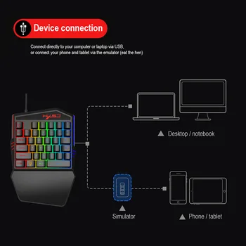 O mână de Gaming Keyboard Tastatură Mecanică pentru PUBG Portabil de Gaming Tastatura RGB lumina de Fundal Ergonomic Controler de Joc pentru PC