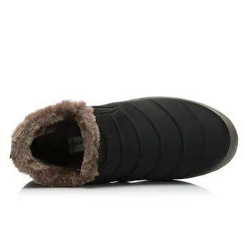 Noua Moda Barbati Pantofi De Iarnă De Culoare Solidă Cizme De Zapada De Pluș În Interiorul Antiderapante Jos Ține De Cald Impermeabil De Schi Cizme Marimea 35 - 48