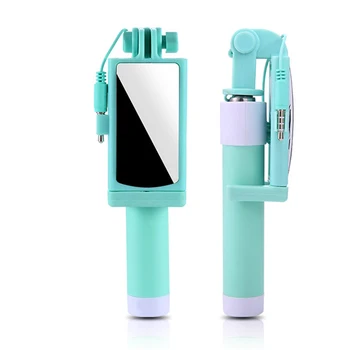 Universal Mini Selfie Stick Extensibil Telefon Selfie Stick Cu Fir La Distanță Și Oglinda Retrovizoare Pentru Telefon New Sosire