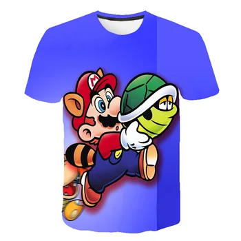 2020 Moda de Vara Unisex Mario tricou Copii Baieti Mâneci Scurte Tricouri Copii poliester tricouri Pentru 4-14 Ani Fete Haine
