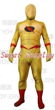 De Înaltă Calitate Personalizate Spandex Super-Erou Flash Zentai Galben Flash Cosplay Costum