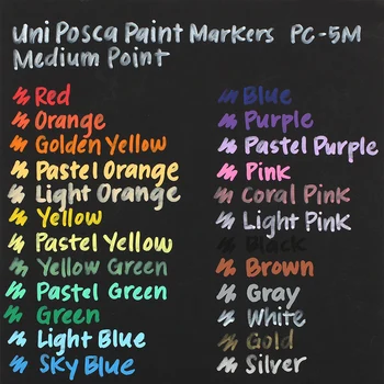 UNI POSCA Serie Mark Pen Combinație de Ambalare Pictura de Umplere Dedicată POP Poster de Publicitate Pen PC-1M / PC-3M / PC-5M
