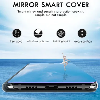 Pentru Xiaomi Poco M3 Caz Smart Mirror Caz Flip Pocom3 Xiomi Poco M 3 Poxo Poko Pocco Pocophone Suport Magnetic Capacul Telefonului Coque