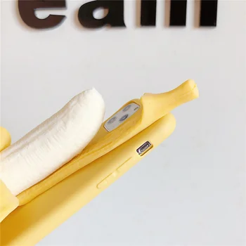 Amuzant 3D Eliberare de Stres banane Decojite Telefon Caz Pentru iPhone 12 11 Pro X XS Max XR 7 8 6 Plus Silicon Moale Capacul pentru Airpods Pro