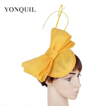 Doamna Bowknot Împodobi Pălăria Imitație Lenjerie De Pat Fascinator Bază De Imitație Pană De Struț Femei Elegante Pălării De Damă Accesorii De Par Banda De Susținere