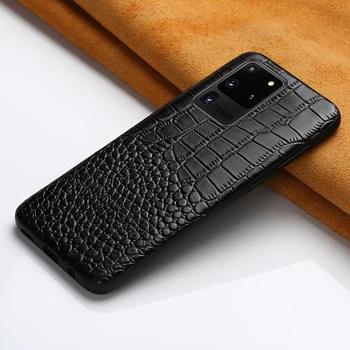Din Piele Telefon Mobil Caz pentru Samsung Galaxy S20 Ultra Plus S20 S20 A50 A51 A50S A30S A71 Crocodil de Cereale de Lux Acoperi