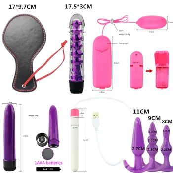 12 BUC Jucării Sexuale Pentru Femei dominare sexuala Sclavie Set de Cătușe pentru Sex Vibrator Erotic Adult toys Anal Plug SM Produse pentru Sex Jocuri pentru Adulți