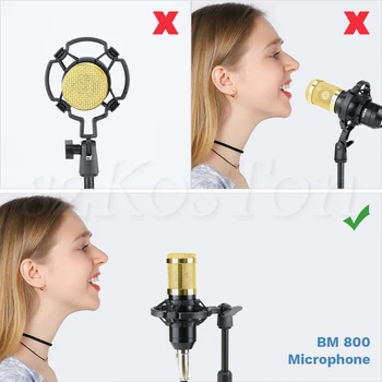 Profesia bm 800 Condensator Microfon Karaoke Studio de Jocuri de Înregistrare bm800 Microfon pentru Calculator Phantom Power Changer Voce