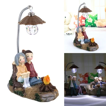 Cadou de Ziua îndrăgostiților LED Cuplu Caracter Ornamente Rasina de Artizanat Pentru Gradina Decor Creativ Băieți Fete Lampă de Noapte