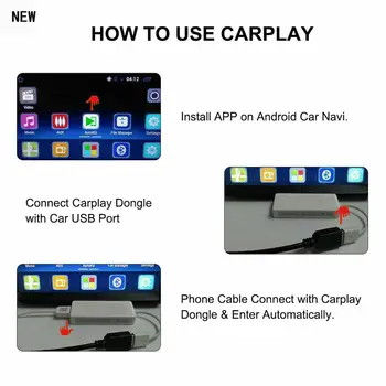 Carlinkit Sârmă CarPlay Dongle Adaptor Pentru Android/ IOS Player Auto Interconexiuni Adaptor de Navigare
