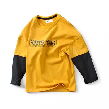 Copil haine de primavara toamna sport tricou T-shirt de imprimare scrisoare fată băiat bottom tricou bumbac mijlocul copil mare de îmbrăcăminte de calitate