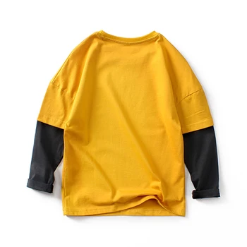 Copil haine de primavara toamna sport tricou T-shirt de imprimare scrisoare fată băiat bottom tricou bumbac mijlocul copil mare de îmbrăcăminte de calitate