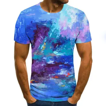 2020 nouă bărbați 3d T-shirt de imprimare color de vara tricou tricou marca T-shirt crește dimensiunea maneca scurta tricou amuzant