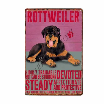 Vintage Animal Placa Viața Este mai Bine cu Un Câine Negru Metal Staniu Semn franceză Bullgog Arta de Perete Poster Pet Shop Pub Decor WY96