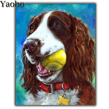 5d diy Complet Piața Diamant rotund pictura English Springer Spaniel imagine de stras broderie câine animal home decor de arta
