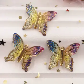 100buc Rășină Mare de Cristal Colorat Fluture Spate Plat Stras Butoane DIY 1 Gaură de Nunta Album Accesorii Craft W91