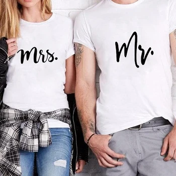 Cuplu Tricou de al Lui și al Ei Domnul și Doamna Soț și Soție Tricouri Potrivire Cadou de Nunta de Top Tee de Vara Unisex Moda 2019