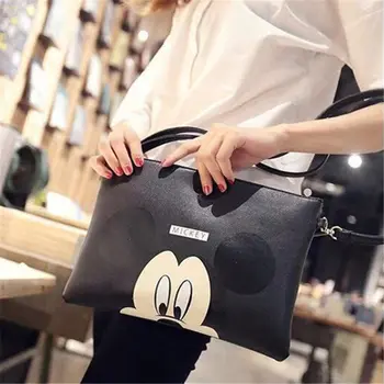 Noul Designer de Moda de brand sac doamnelor calitate Mickey desene animate geantă de mână rochie solid geanta de umar geanta mini lady messenger portofel