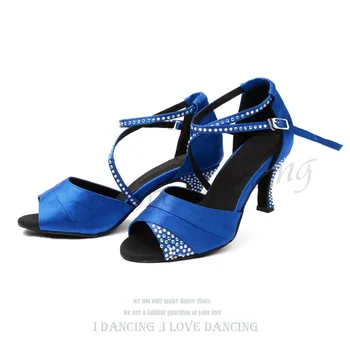 Femei Pantofi De Dans Sală De Bal Salas Pantofi De Tango Stras Vara Toamna Moda Albastru Violet Pantofi Plus Dimensiune Vânzare Fierbinte JuseDanc