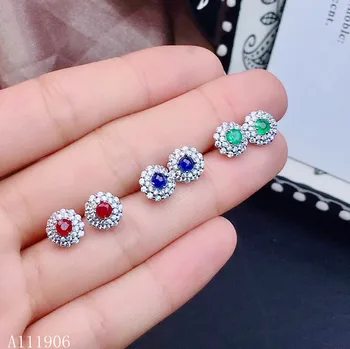 KJJEAXCMY boutique de bijuterii argint 925 incrustat naturale rubin safir smarald feminin cercei suport de revizuire nou de lux