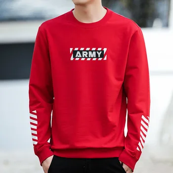 2018 Bărbați de culoare Roșie Sweatershirt Hanorace Casual Imprimare Scrisoare de Toamna Iarna Hanorace de Toamna