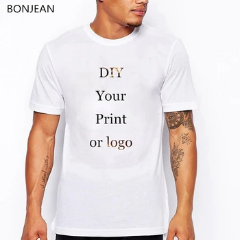 Personalizate Print T Camasa pentru Barbati DIY ca Fotografie sau Logo-ul Alb de Sus Tees T-shirt Custom Uniformă Compania Echipei tricou supradimensionat