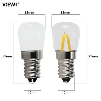 Ampul T22 E14 led-uri de lumină cu filament 1.5 W 12 v E 14 COB coajă de sticlă mini Noapte bec Frigider Congelator Candelabre lampa