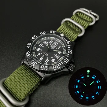 Bărbați cuarț ceas militar, ceas multi-funcția de tub luminos în aer liber, ceas NATO nailon ceas sport, ceas de scufundare