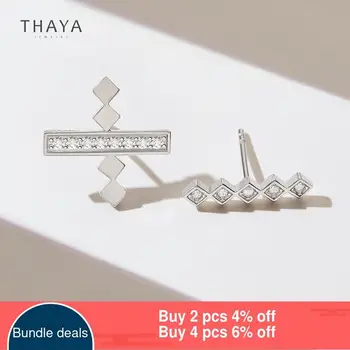Thaya Design Creativ + - Forma Moda Cercei Stud Argint De Culoare Alb Cristal Zircon Ureche Stud Pentru Femei 2020 Bine De Bijuterii Cadou