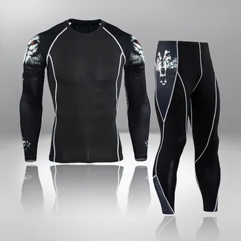Noi Termică pentru Bărbați Seturi de Lenjerie de corp de Compresie Sport Costum Sudoare Uscare Rapidă Termo Lenjerie de corp pentru Bărbați Îmbrăcăminte de Lung Johns Seturi