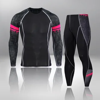 Noi Termică pentru Bărbați Seturi de Lenjerie de corp de Compresie Sport Costum Sudoare Uscare Rapidă Termo Lenjerie de corp pentru Bărbați Îmbrăcăminte de Lung Johns Seturi