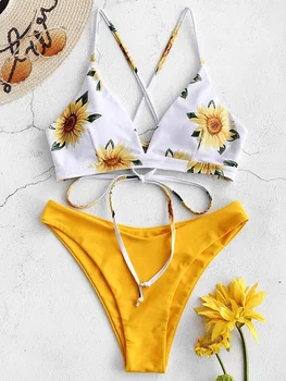 Rapid livrare gratuita Femei Halter Tipărite de Costume de baie din Două Piese Bikini Seturi