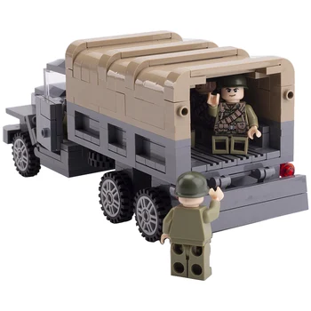 WW2 Militară a Armatei Americane Camioane Model cu Roți Blocuri Jeep Încărcare Camion Minifigs Accesorii Cărămizi Jucarii pentru Copii