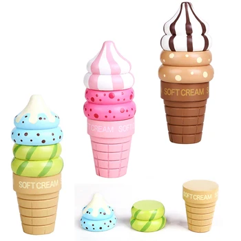 Lemn Înghețată Alimente Magnetic Bucatarie Copii Jucării Drăguț Simulare De Căpșuni Ciocolată Alimente Jucarii Pentru Copii Pretinde Joc Cadou